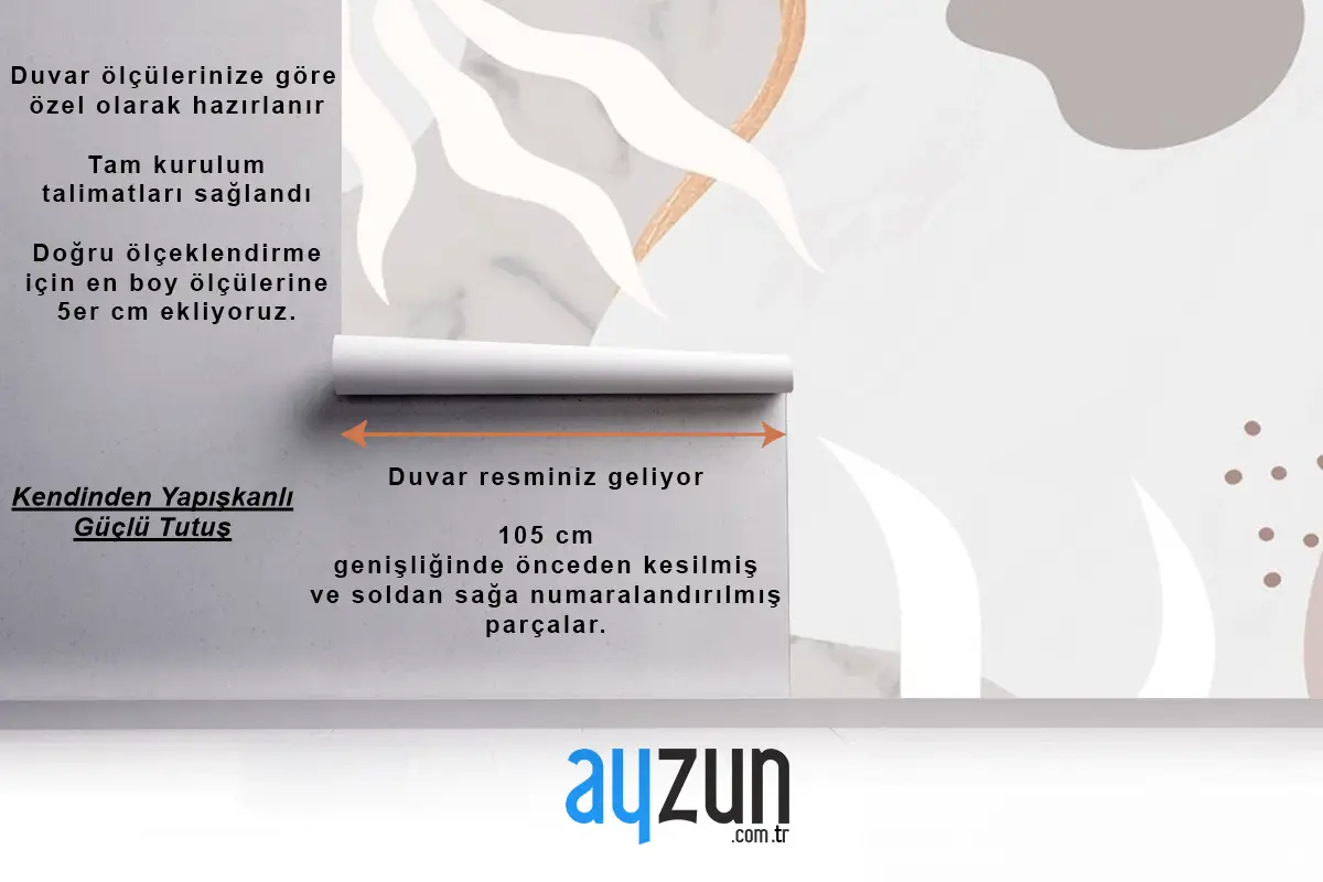 Grimsi Botanik Memphis Desenli Arka Plan Oturma Odası Duvar Kağıdı 