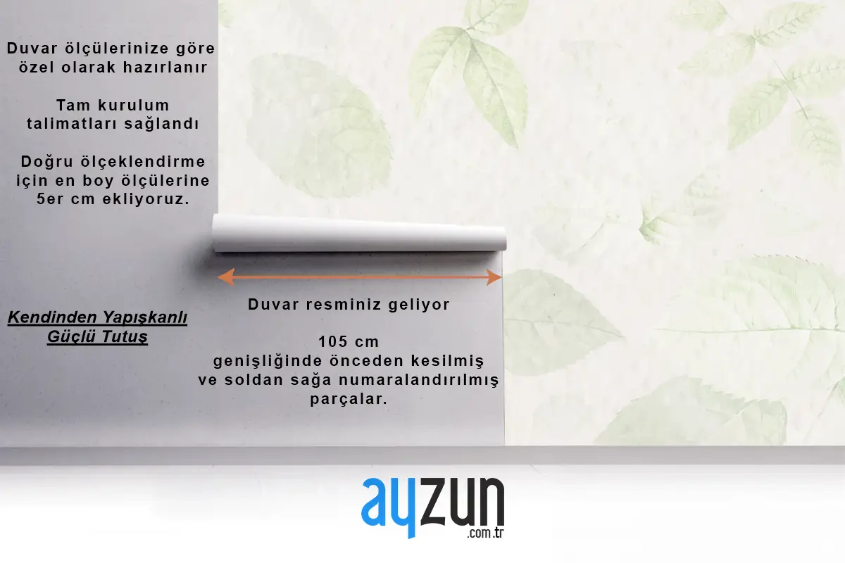 Yeşil Yaprak Arka Plan Banyo Duvar Kağıdı