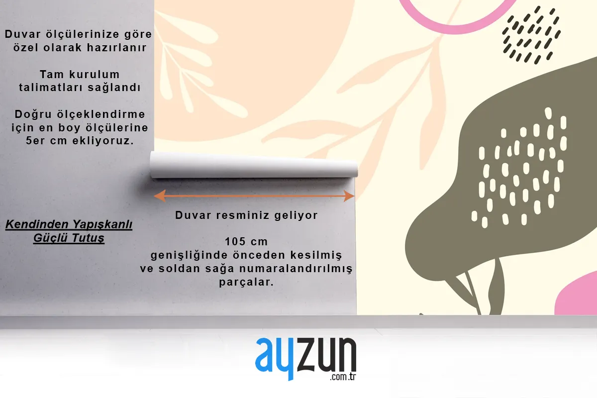 Elle Çizilmiş Düz Tasarım Soyut Doodle Oturma Odası Duvar Kağıdı 