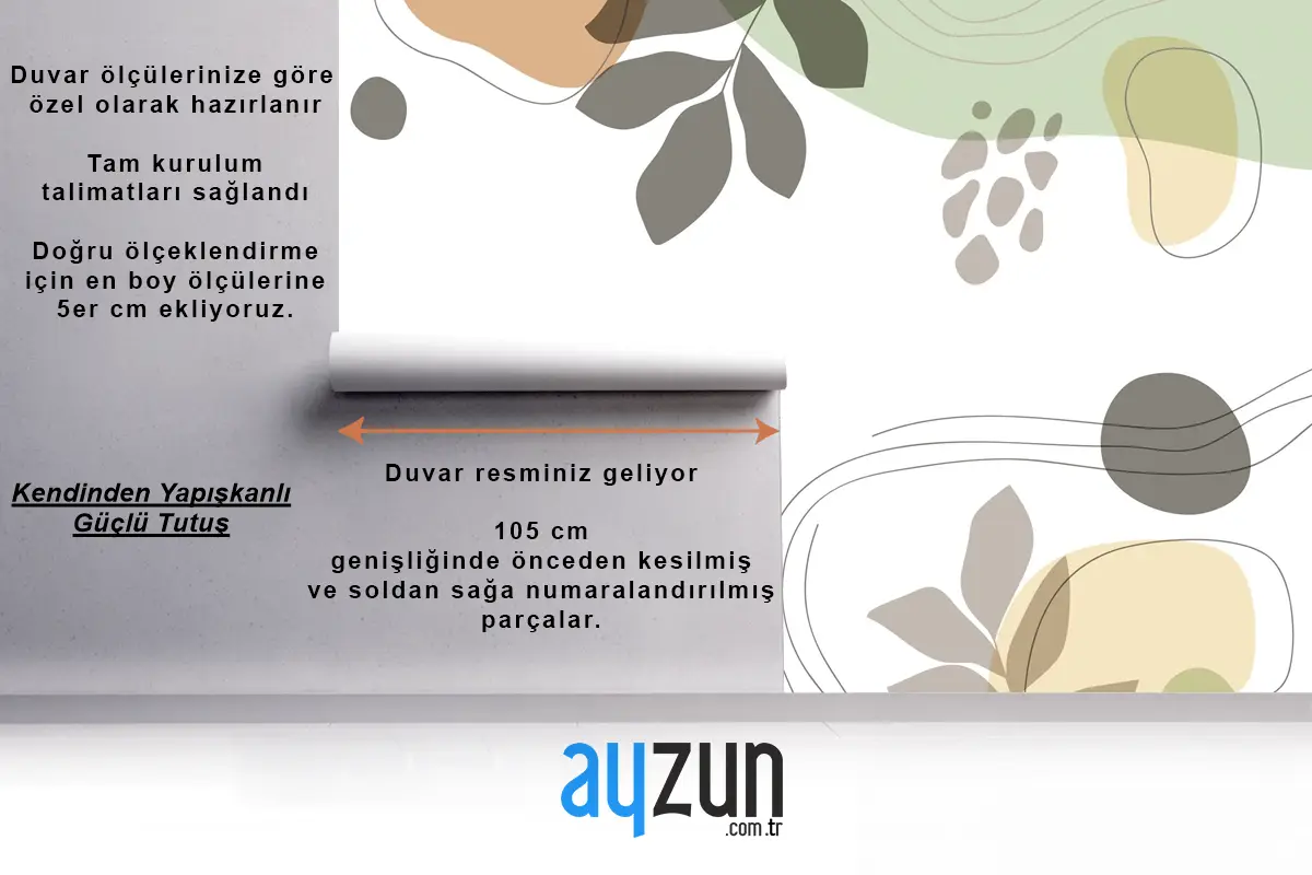 Elle Çizilmiş Minimal Oturma Odası Duvar Kağıdı 