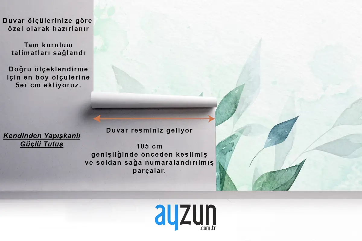 El Boyalı Suluboya Doğa Arka Plan Banyo Duvar Kağıdı 