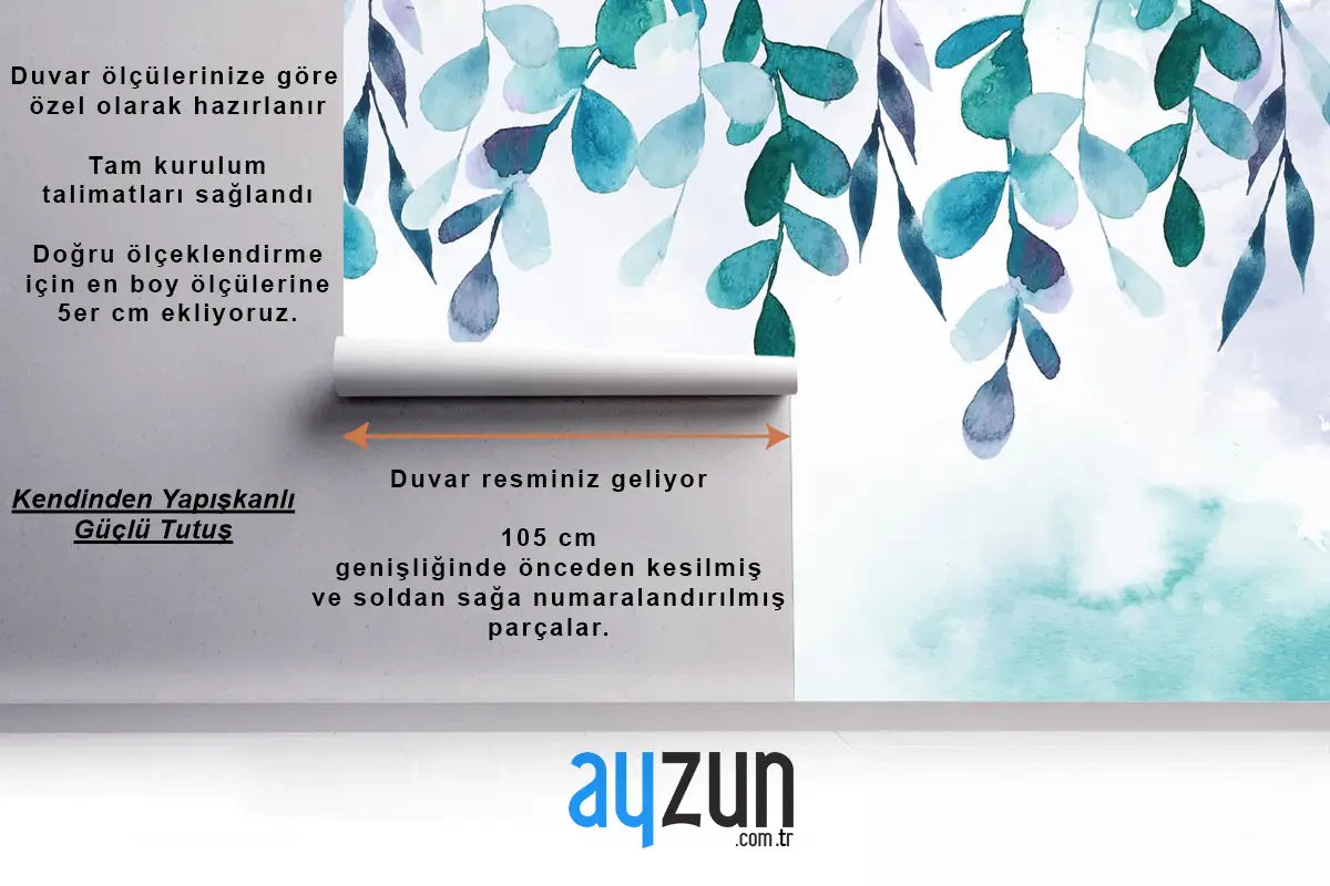 El Boyalı Suluboya Doğa Arka Plan Banyo Duvar Kağıdı