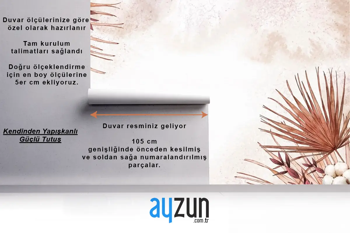 Boş Alan Oturma Odası Duvar Kağıdı Ile El Boyalı Suluboya Doğa Arka Plan