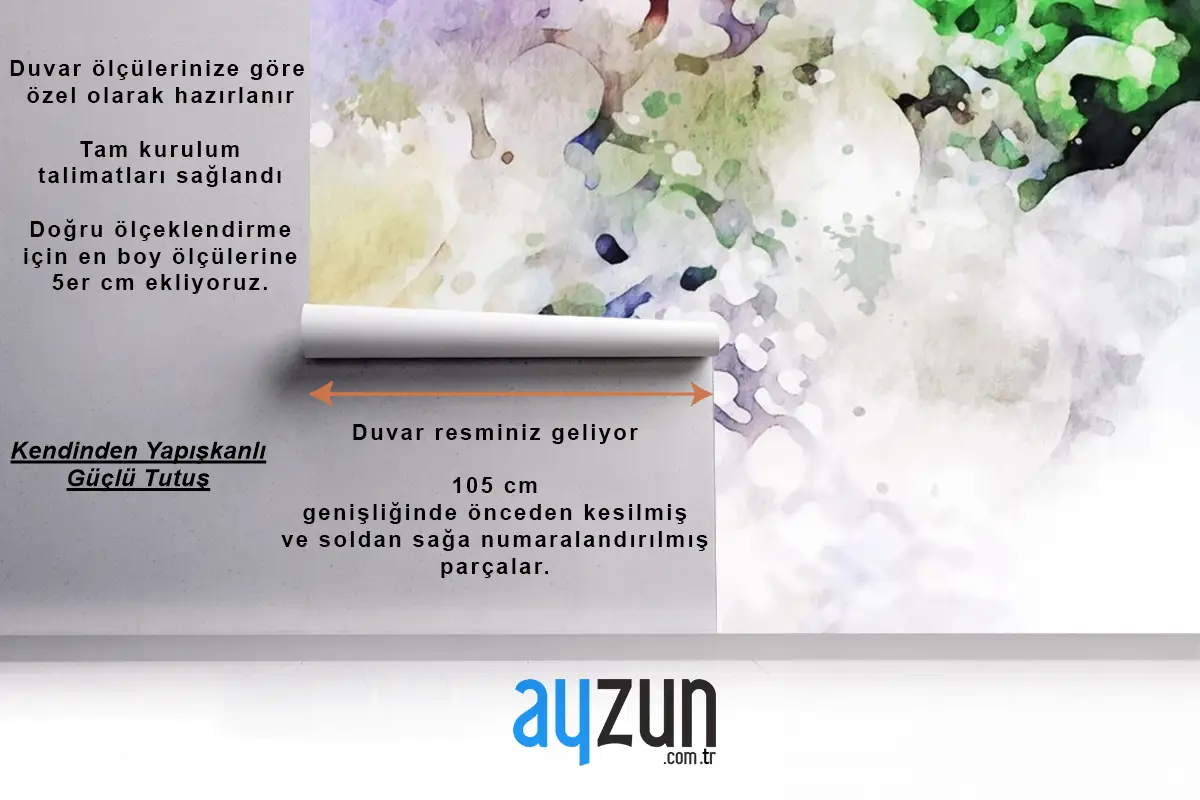 Pastel Doku Suluboya Arka Plan Banyo Duvar Kağıdı