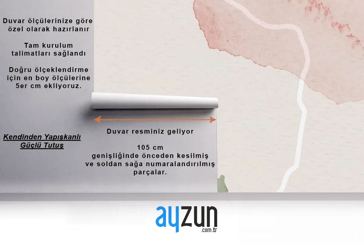 Pembe Ve Kahverengi Suluboya Desenli Arka Plan Şablonu Oturma Odası Duvar Kağıdı 
