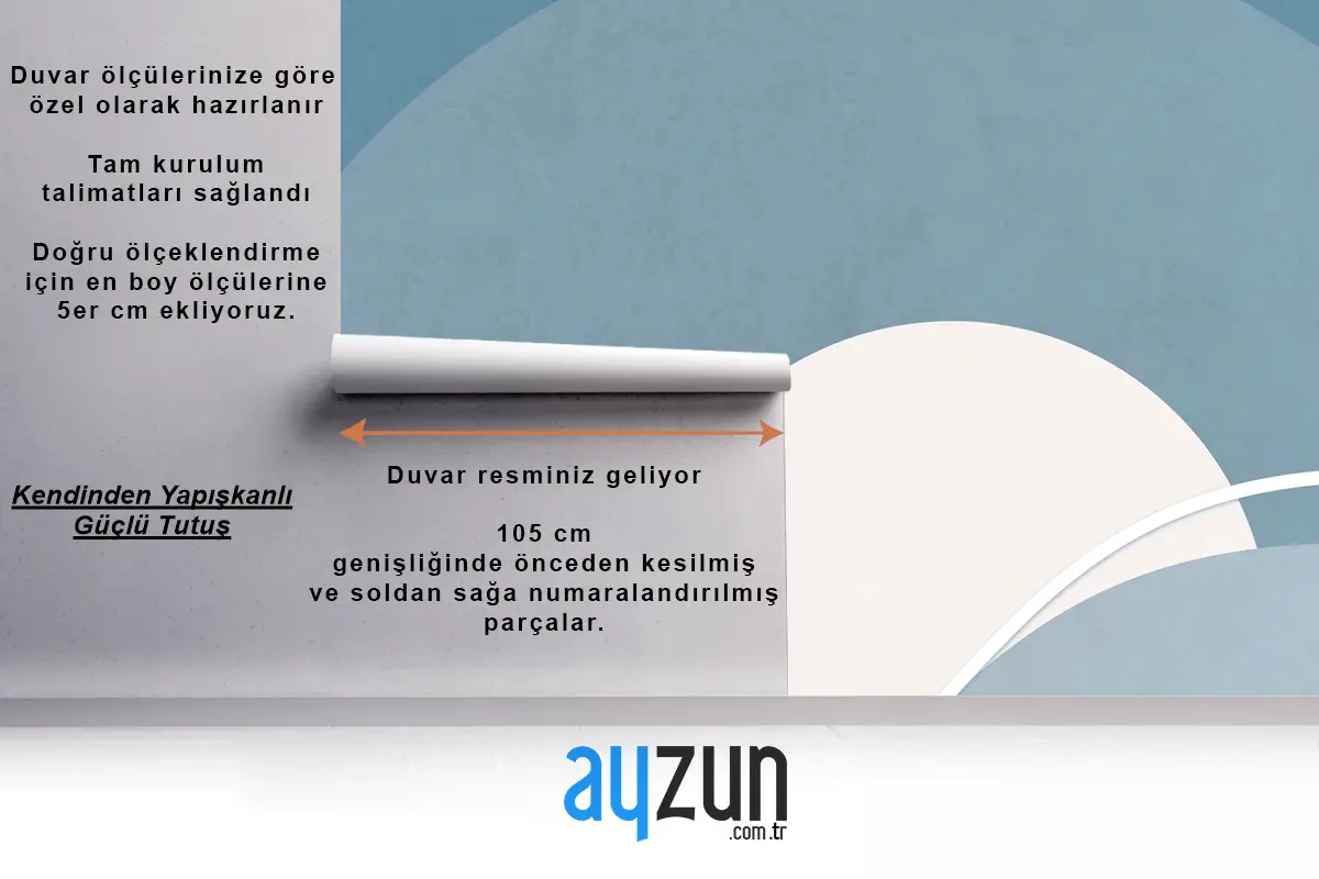 Retro Renkli Ay Manzarası Minimalist Vintage Poster Tarzı Oturma Odası Duvar Kağıdı Duvar