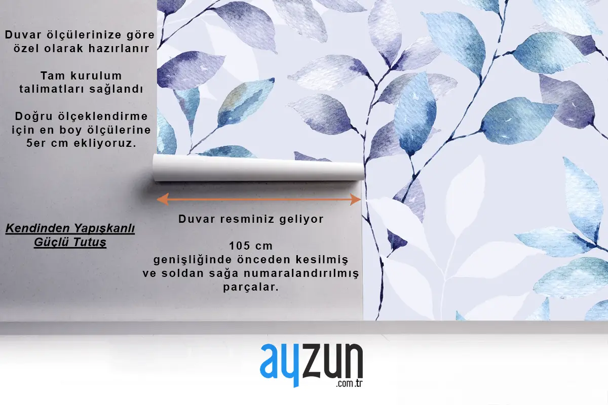 Yaprak Soyut Duvarının Dikişsiz Deseni Banyo Duvar Kağıdı