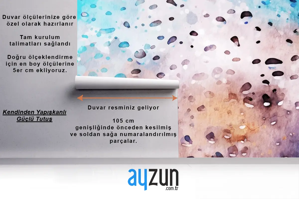Sıçrayan Mürekkep Suluboya Doku Yapıt Banyo Duvar Kağıdı