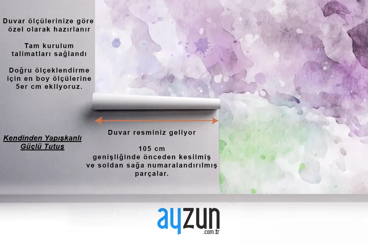 Şık Pastel Doku Suluboya Banyo Duvar Kağıdı