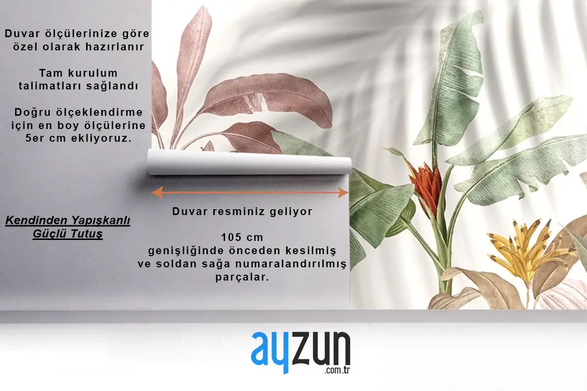 Tropikal Yapraklar Duvar Kağıdı Renkli Tropikal Ağaçlar