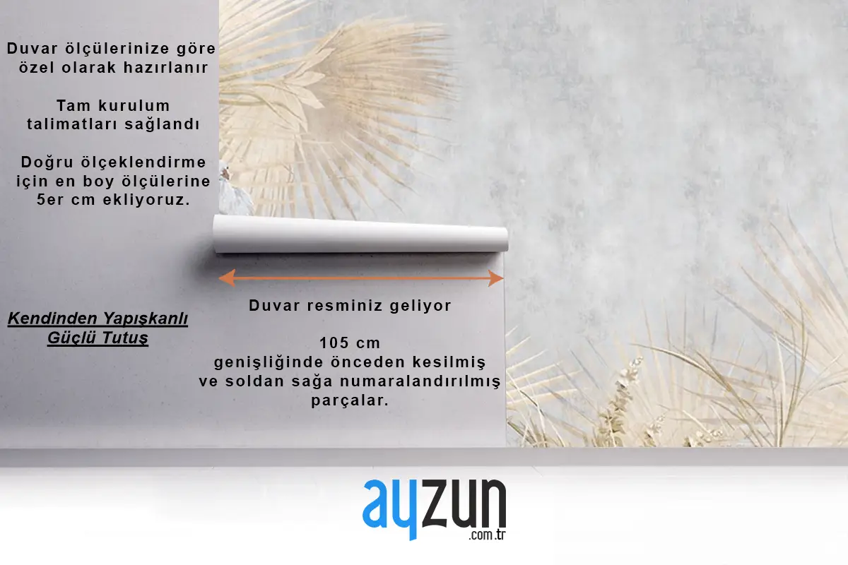 Tropikal Yapraklar Ve Tavus Kuşları Duvar Kağıdı