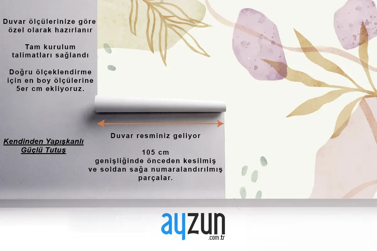 Suluboya Soyut Doodle Banyo Duvar Kağıdı 