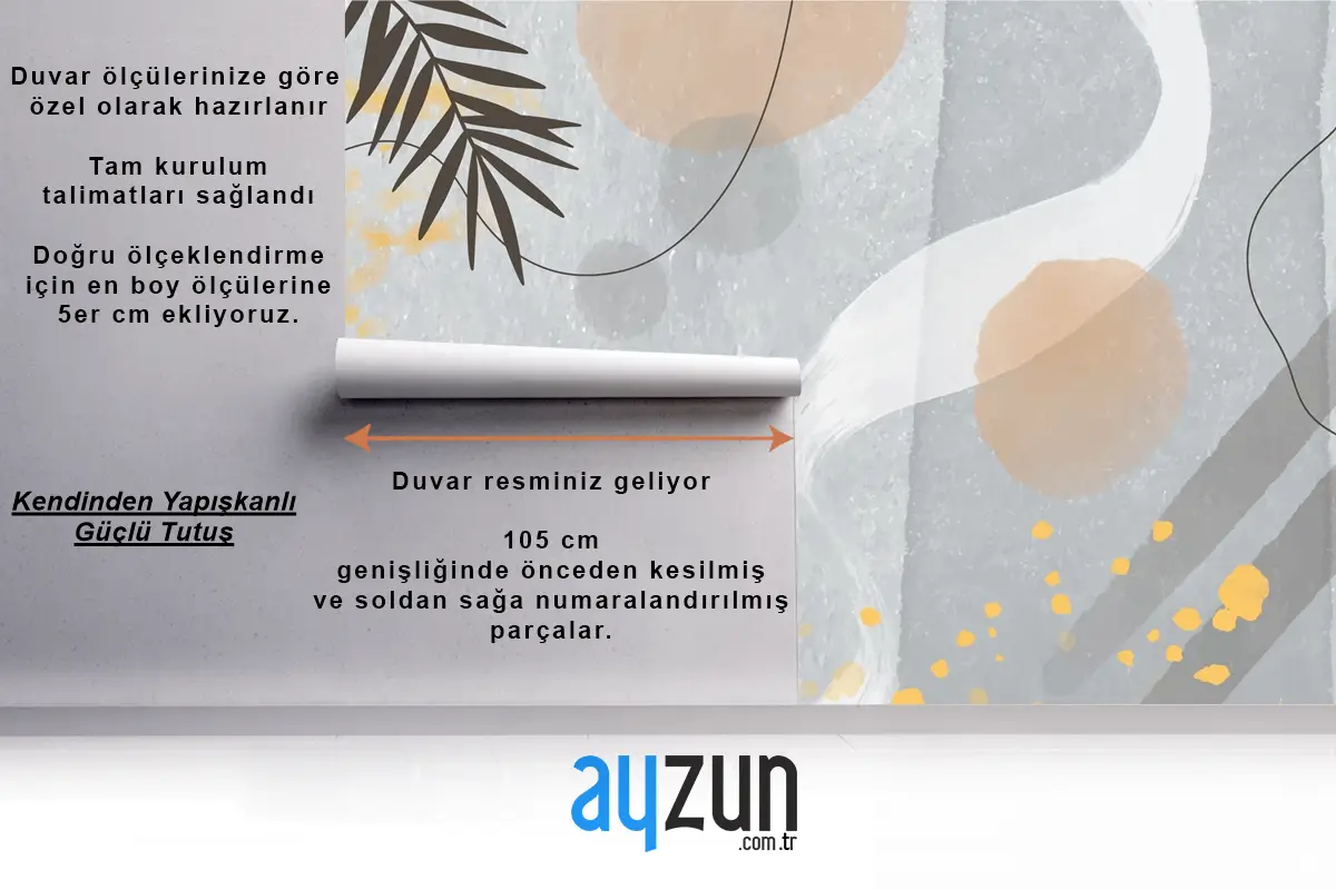 Suluboya Soyut Doodle Oturma Odası Duvar Kağıdı 