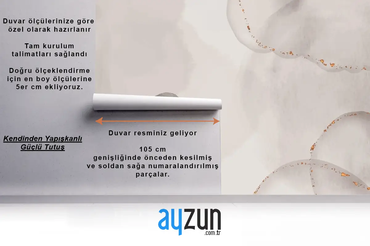 Suluboya Elle Çizilmiş Arka Plan Yaprakları Oturma Odası Duvar Kağıdı