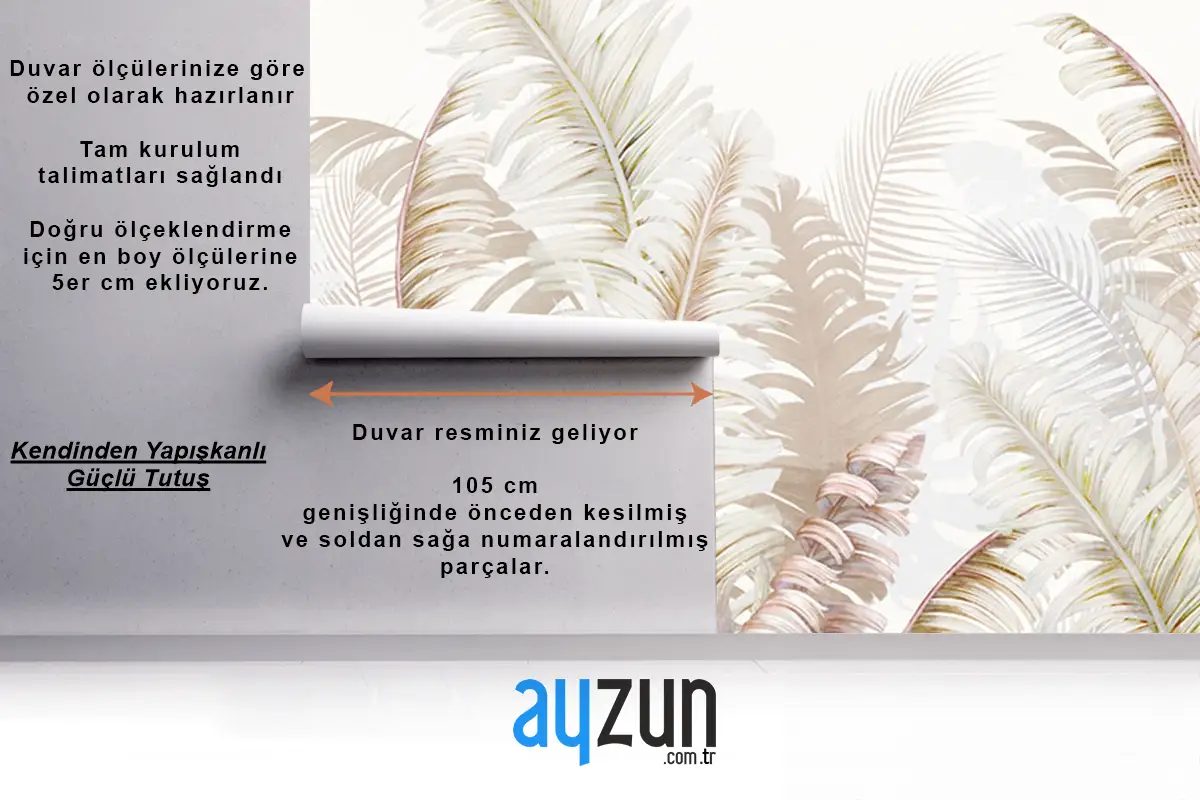 Yaprak Desen Duvar Kağıdı Duvar Resimleri