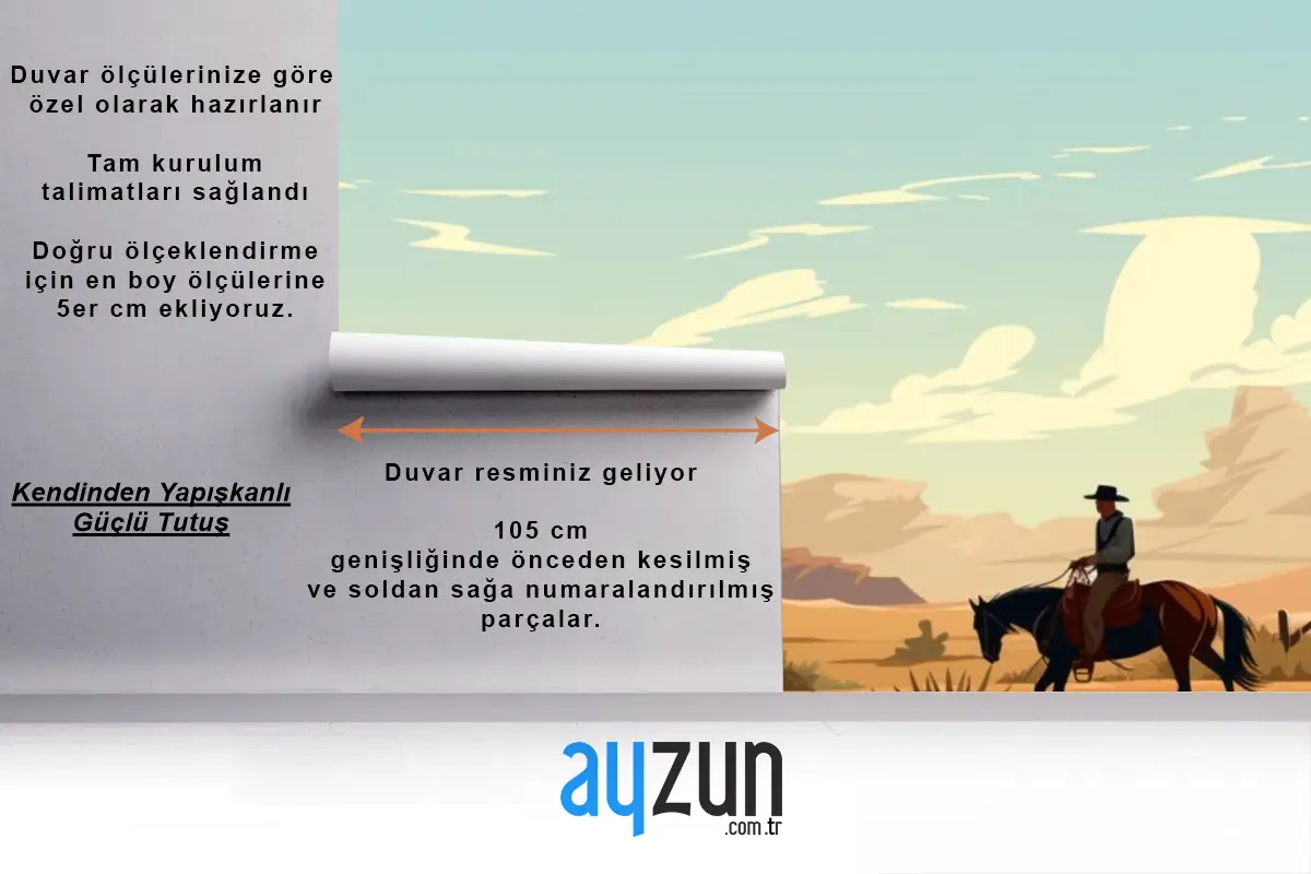 Çölde Ata Binen Adam Çocuk Odası Duvar Kağıdı