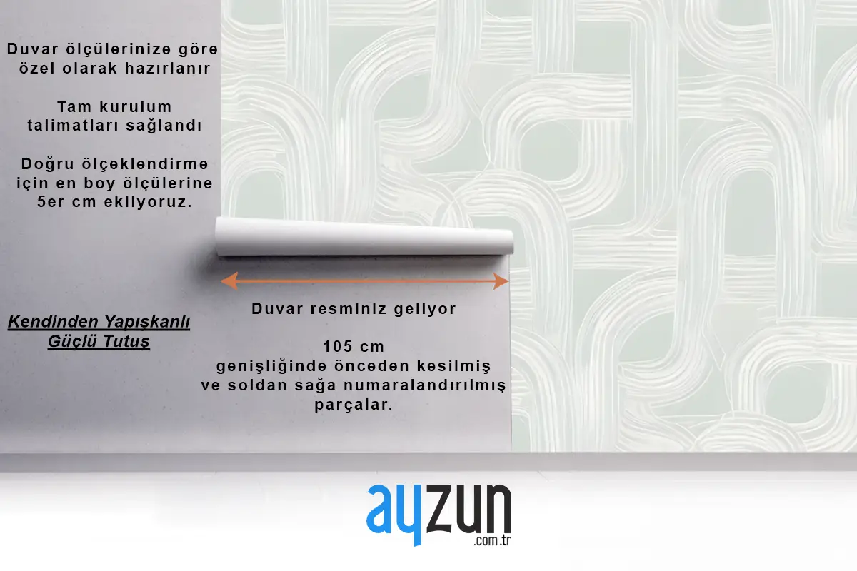 Beyaz Ve Açık Yeşil Tonlarında Birbirine Geçen Eğri Şekillerle Kesintisiz Geometrik Desen Antre  Hol  Koridor Duvar Kağıdı