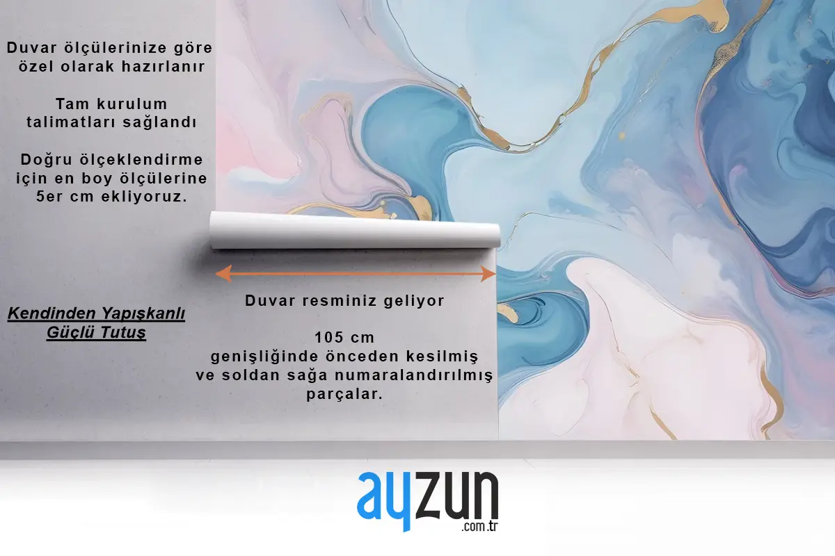 Soyut Sanat Mermer Duvar Kağıdı Duvar