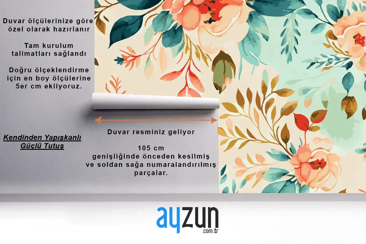 Soyut Çiçek Sanatı Arka Plan Yatak Odası Duvar Kağıdı