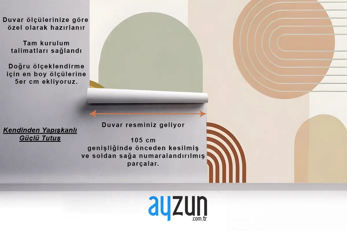 Toprak Tonlarında Soyut Geometrik Şekiller Oturma Odası Salon Duvar Kağıdı