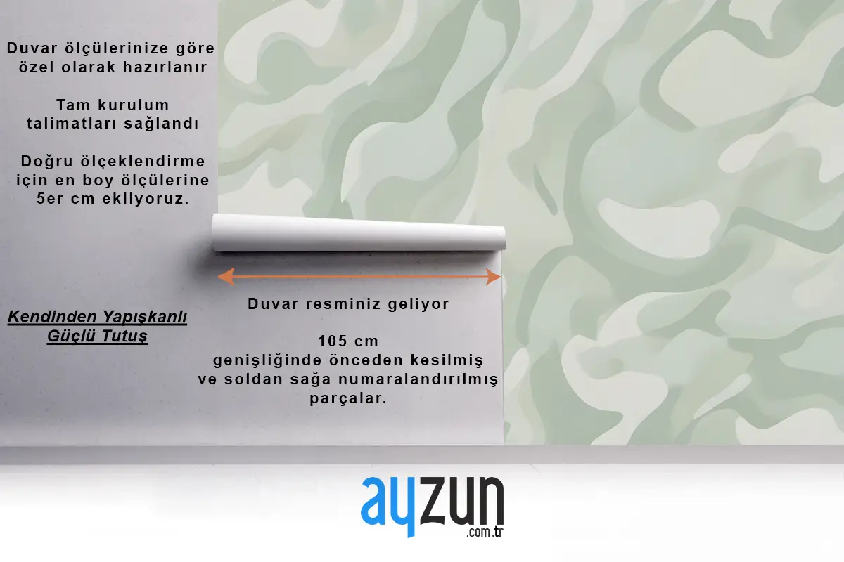 Soyut Modern Botanik Şekiller Yeşil Banyo Duvar Kağıdı