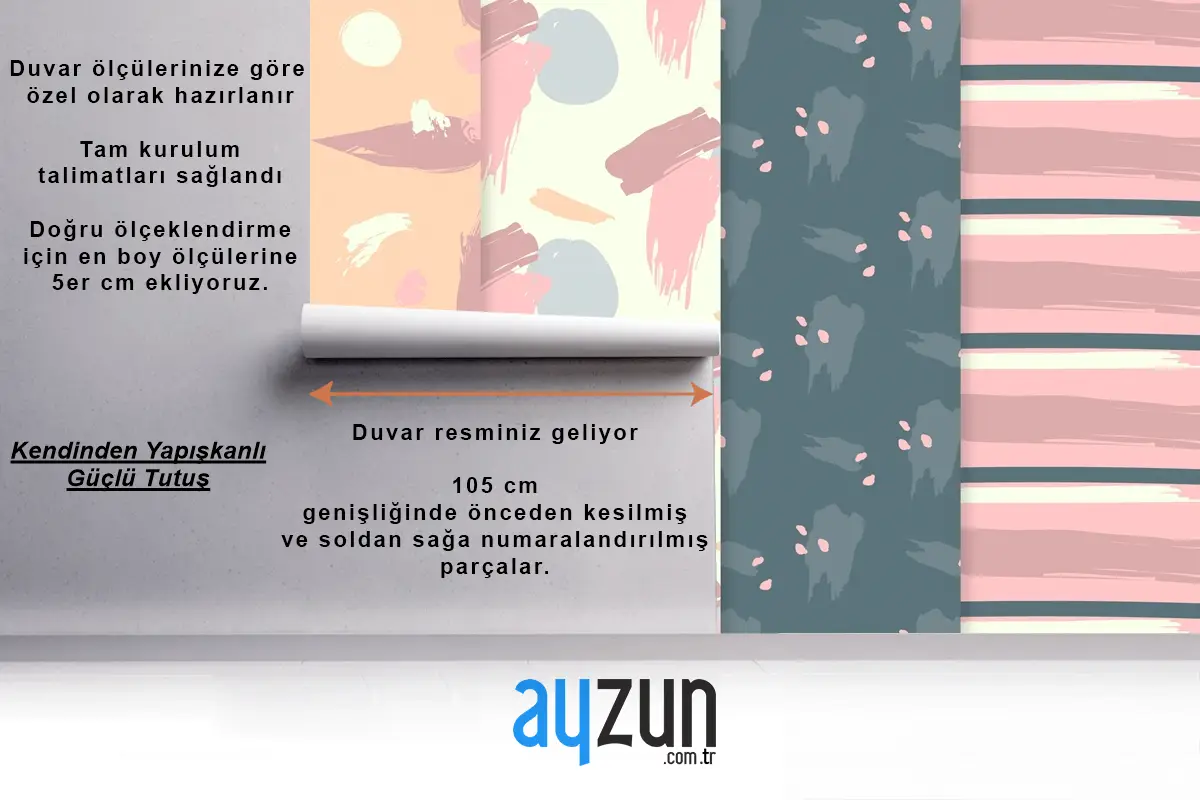 Soyut Desen Koleksiyonu Çizim Çocuk Odası Duvar Kağıdı 