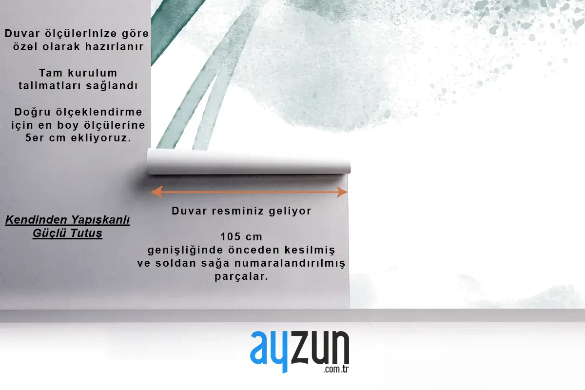 Soyut Suluboya Arka Plan Mutfak Duvar Kağıdı 