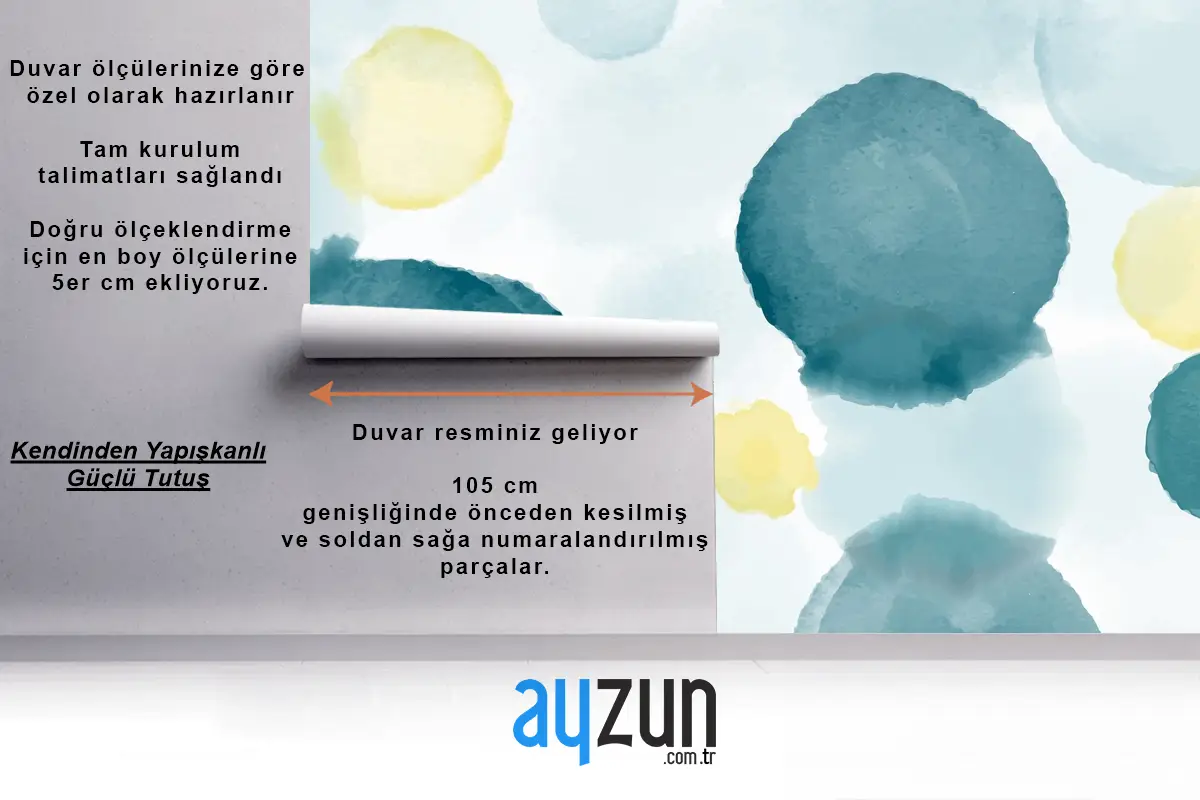 Soyut Suluboya Arka Plan Çocuk Odası Duvar Kağıdı 