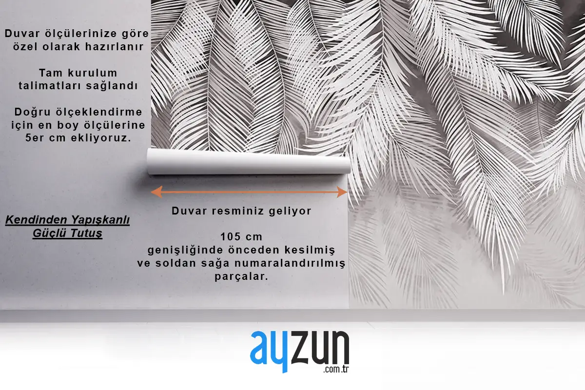 Açık Renk Tonlarında Tropikal Yapraklar Duvar Kağıdı