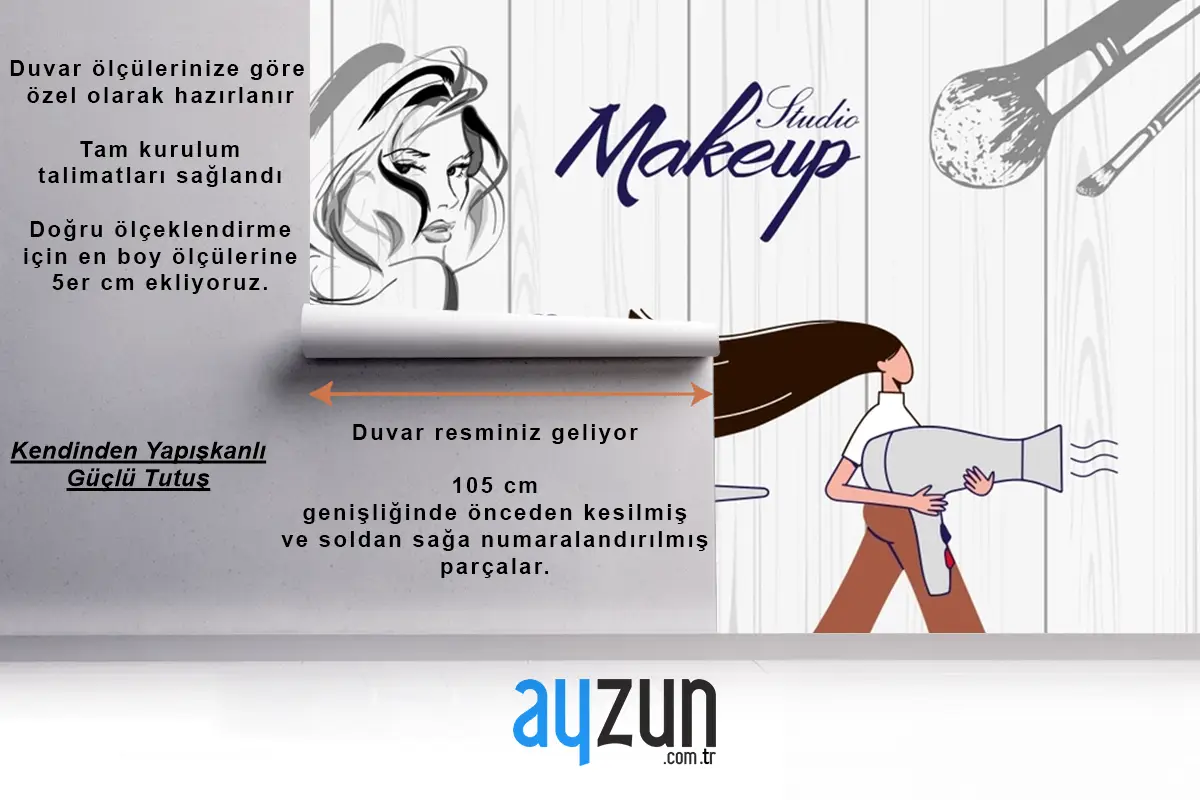 Ahşap Arka Plan 3D Güzellik Salonu Duvar Kağıdı