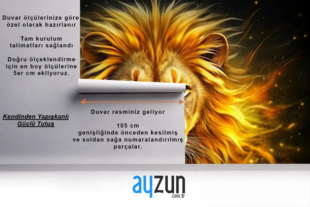 Altın Yeleli Aslan Duvar Kağıdı