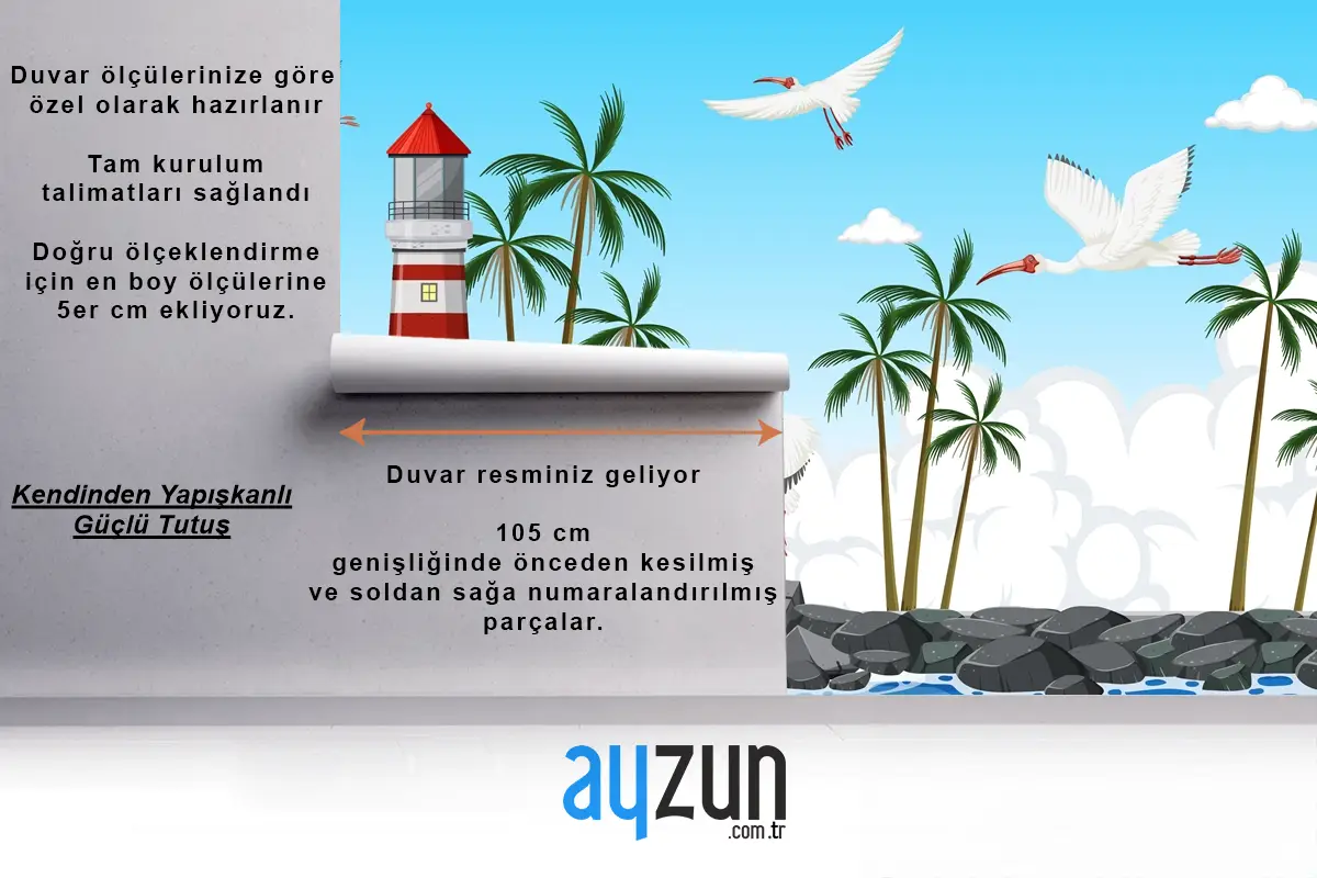 Sahilde Amerikan Beyaz Aynak Grubu Çocuk Odası Duvar Kağıdı