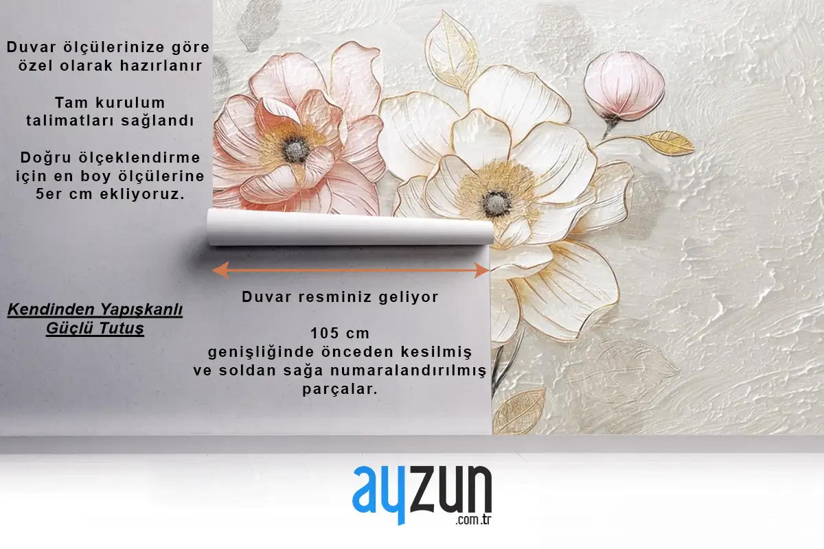 Antika Çerçeveli Çiçek Desenli Vintage Duvar Kağıdı
