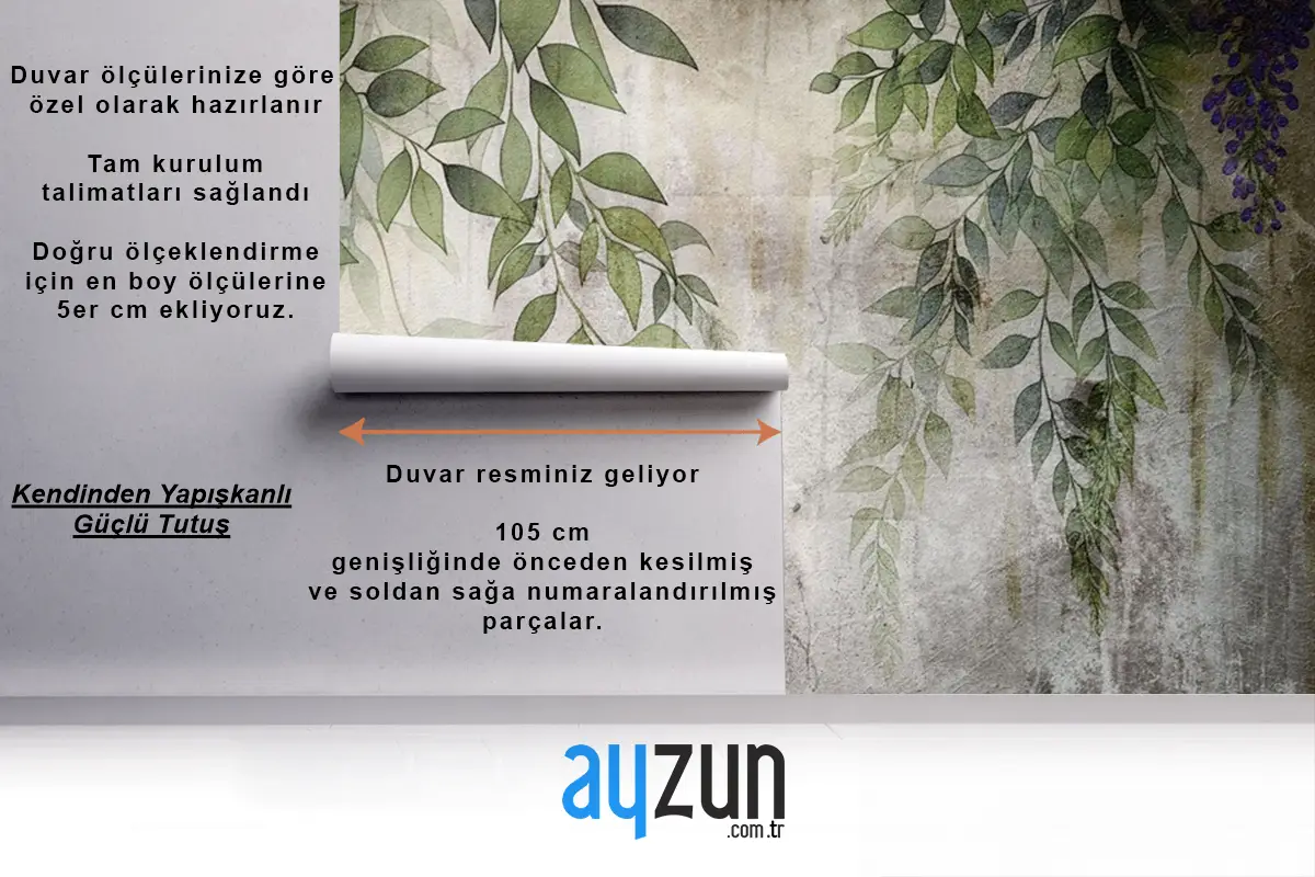 Asılı Sarmaşıklar Vintage Duvar Kağıdı