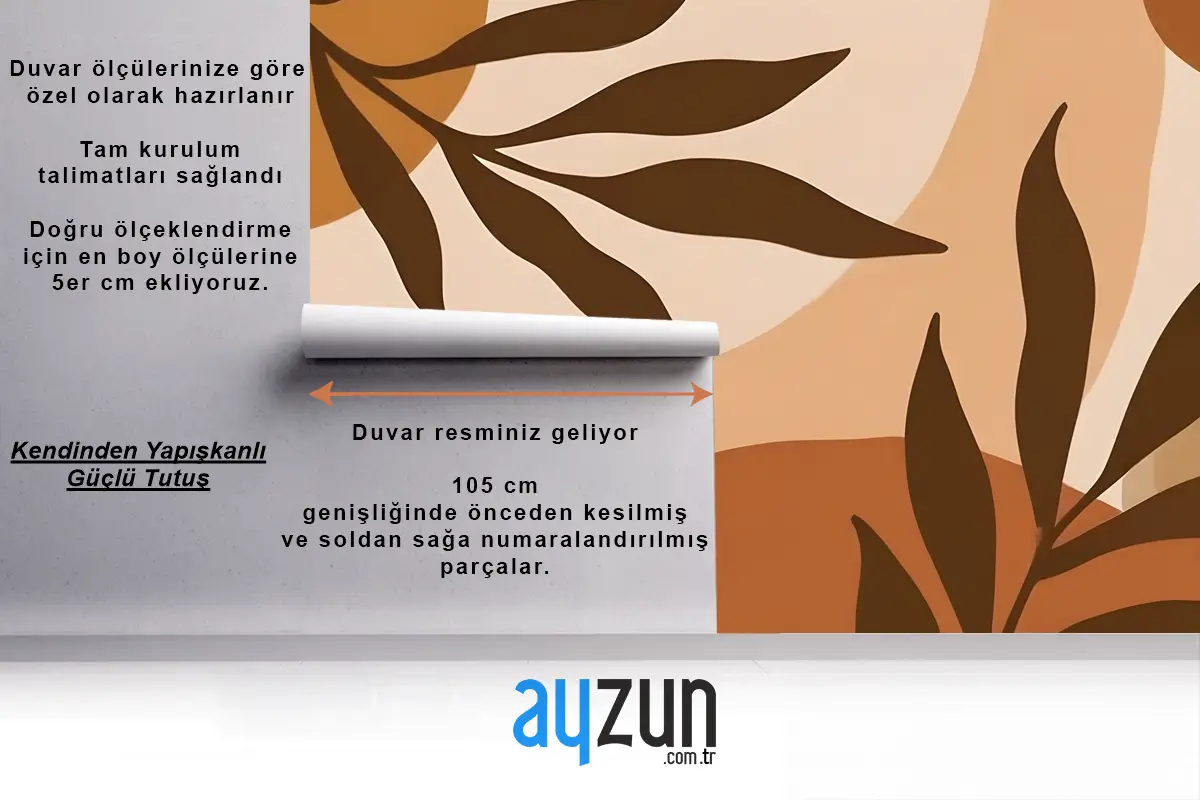 Bej Antre  Hol  Koridor Duvar Kağıdı Duvar Önünde Sıcak Renklerde Sonbahar Yaprakları