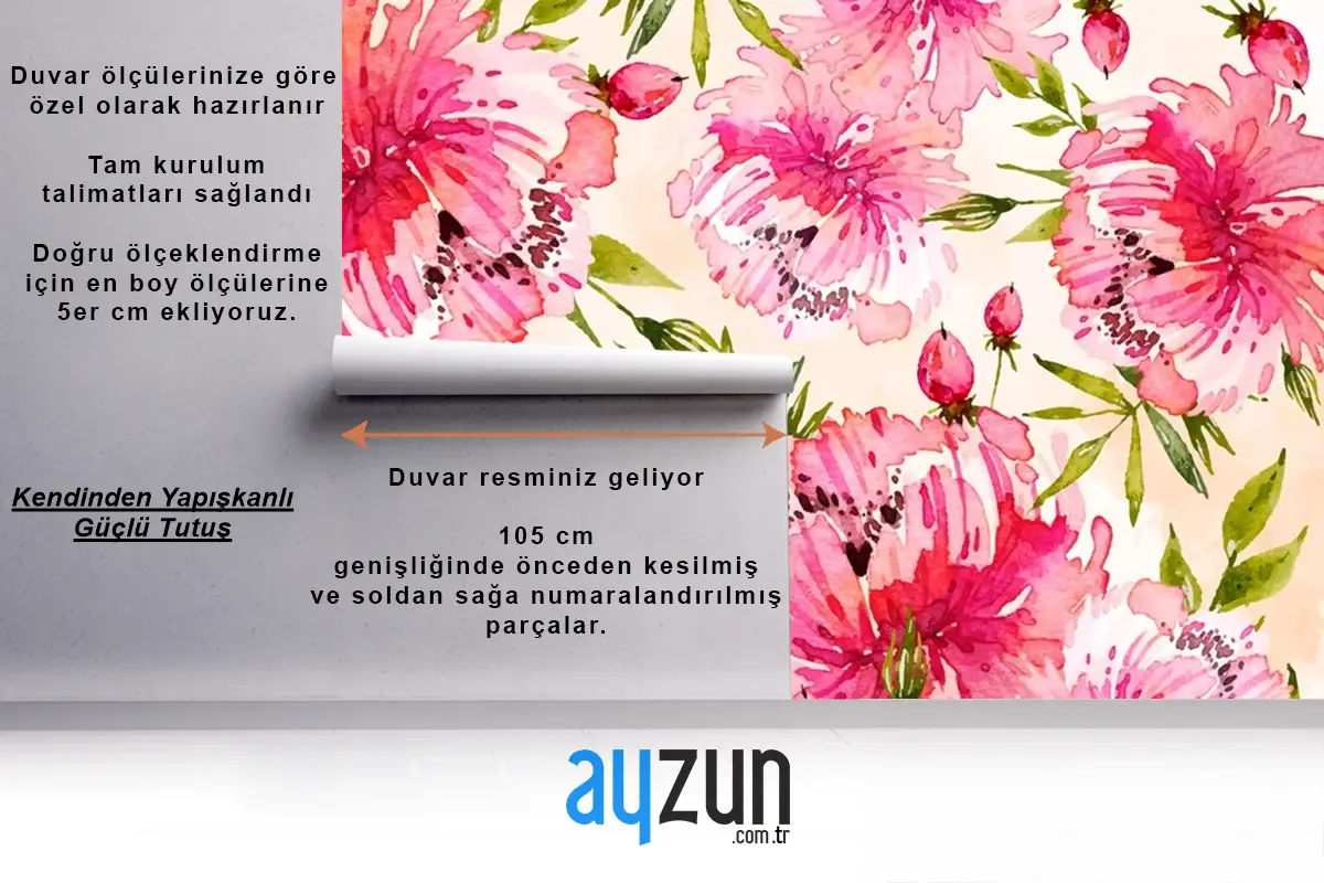 Yumuşak Renklerle Arka Plan Çiçek Suluboya Duvar Kağıdı