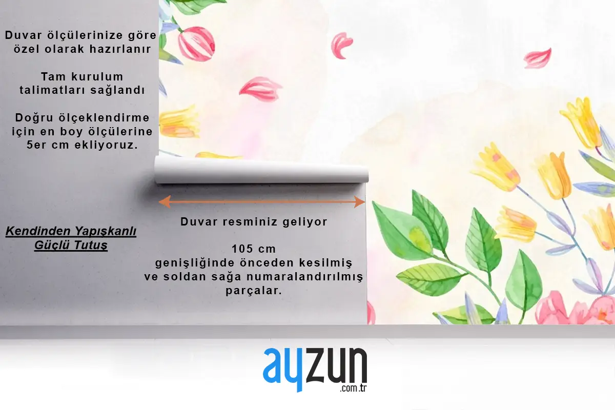 Arka Plan Pastel Renkler Suluboya Çiçekler Duvar Kağıdı