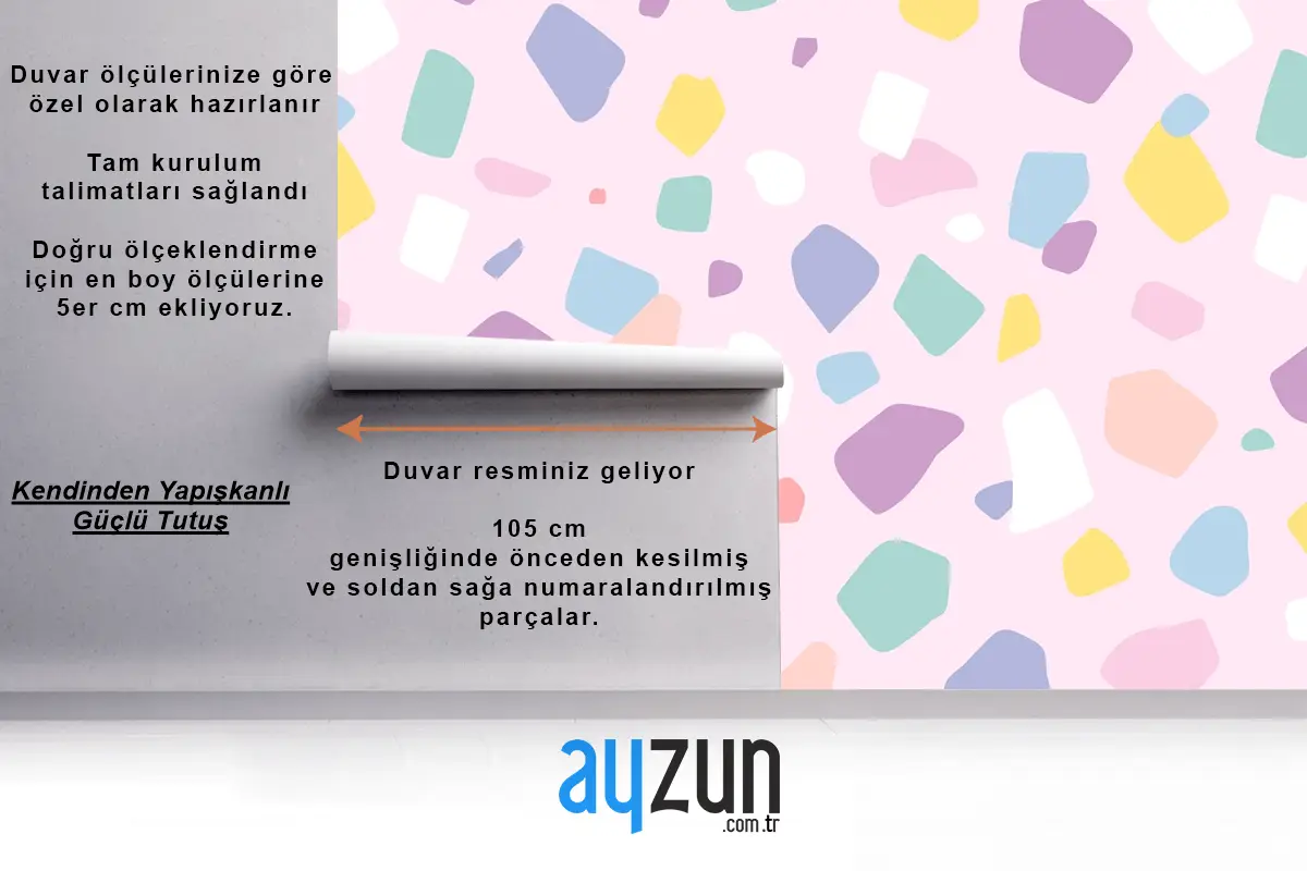 Arka Plan Dikişsiz Desen Vektör Sevimli Pastel Terrazzo Çocuk Odası Duvar Kağıdı