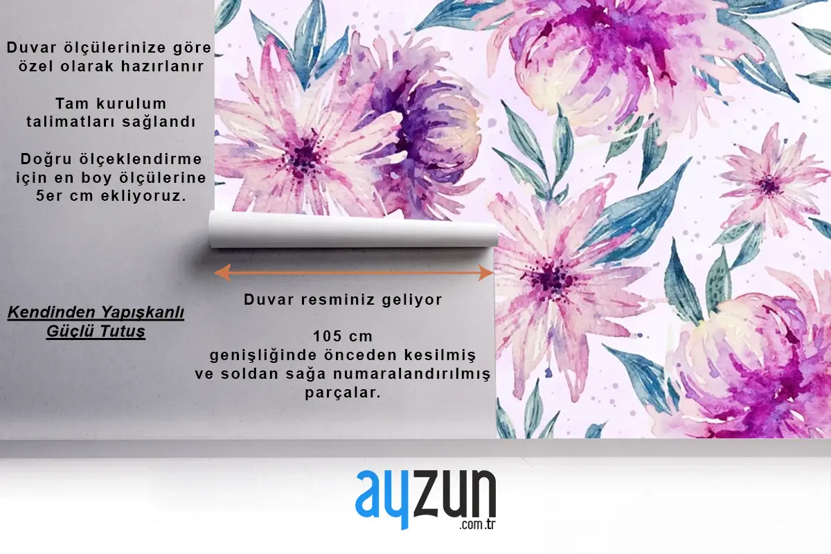 Yumuşak Renklerle Arka Plan Suluboya Çiçek Duvar Kağıdı