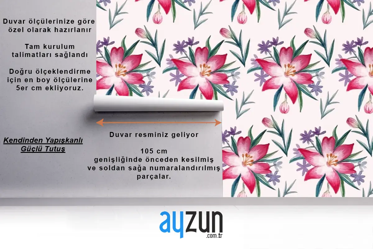 Güzel Çiçek Arka Plan Deseni Duvar Kağıdı 