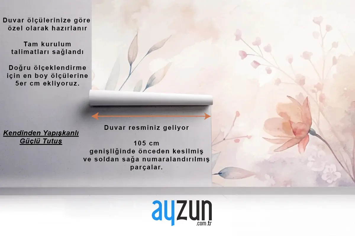 Güzel Suluboya Çiçek Arka Plan Duvar Kağıdı 
