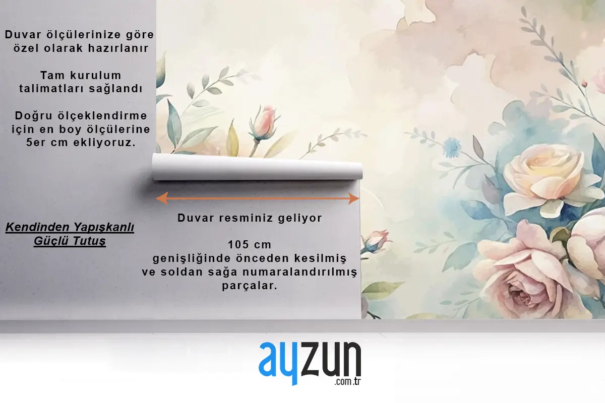 Güzel Suluboya Çiçek Arka Plan Duvar Kağıdı 