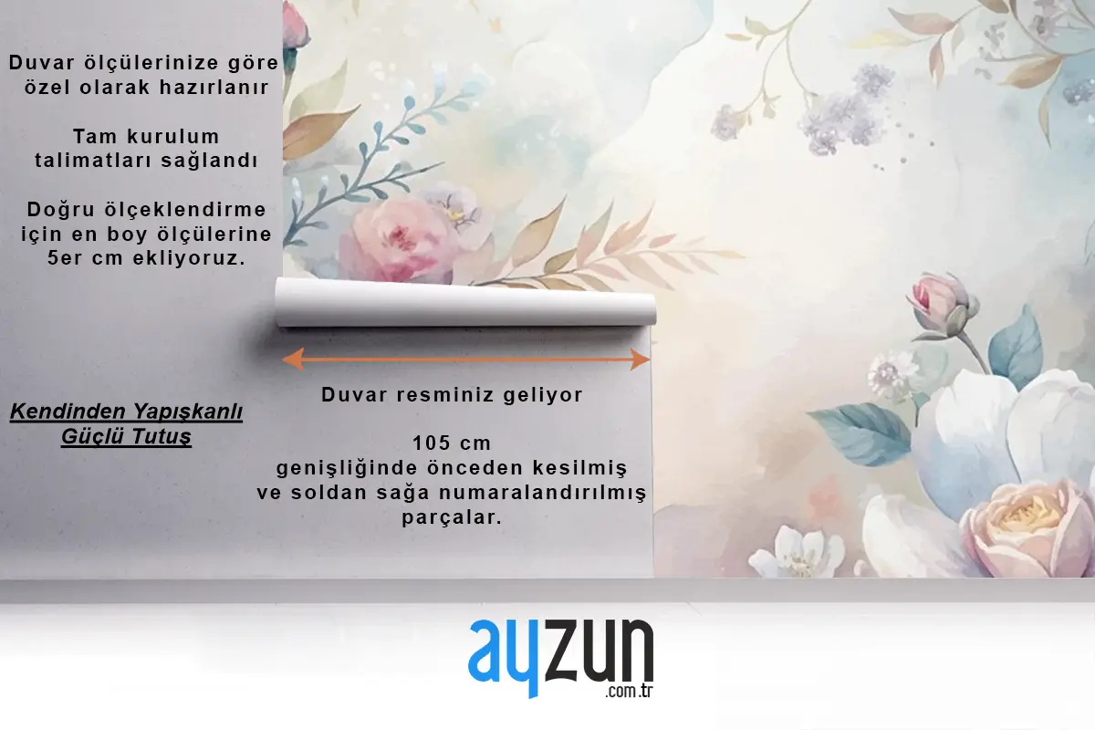 Güzel Suluboya Çiçek Arka Plan Duvar Kağıdı 
