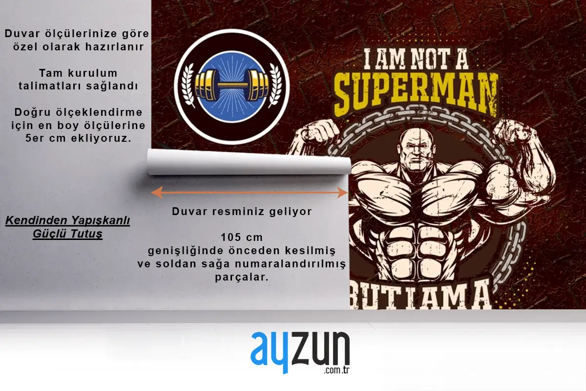 Ben Süperman Değilim Yazılı Fitness Duvar Kağıdı