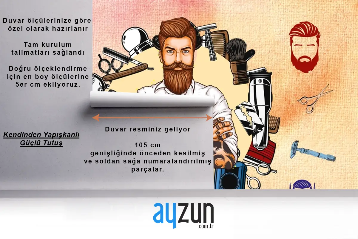 Berber Aletleri Halka Kuaför Duvar Kağıdı