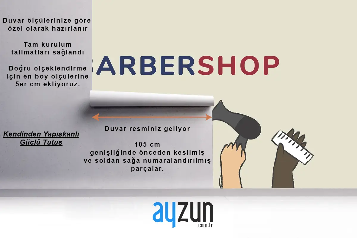 Berber Dükkanı Için Çizim Kuaför Duvar Kağıdı