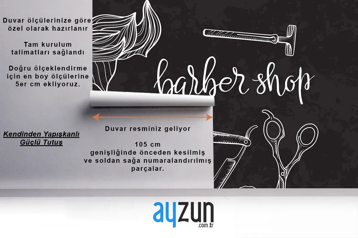 Berber Dükkanı Için Ikon Seti Kuaför Duvar Kağıdı