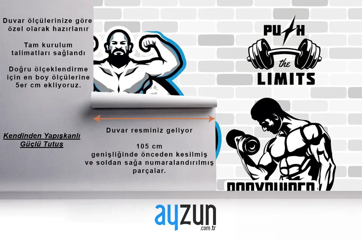 Beyaz Gri Taş Duvar Gym Fitness Duvar Kağıdı