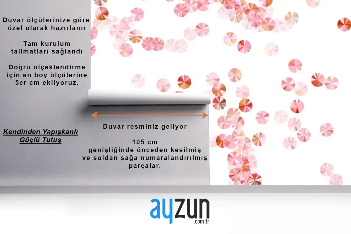 Allık Pembe Boncuk Konfeti Dağılım Vektör Kompozisyonu Ritmik Çocuk Odası Duvar Kağıdı