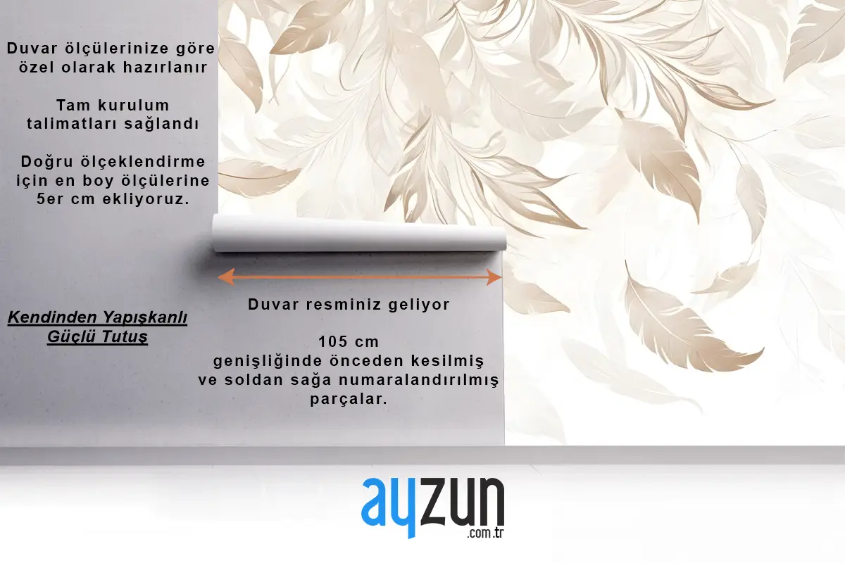 Boho Soyut Muz Yaprağı Sanat Duvar Kağıdı 